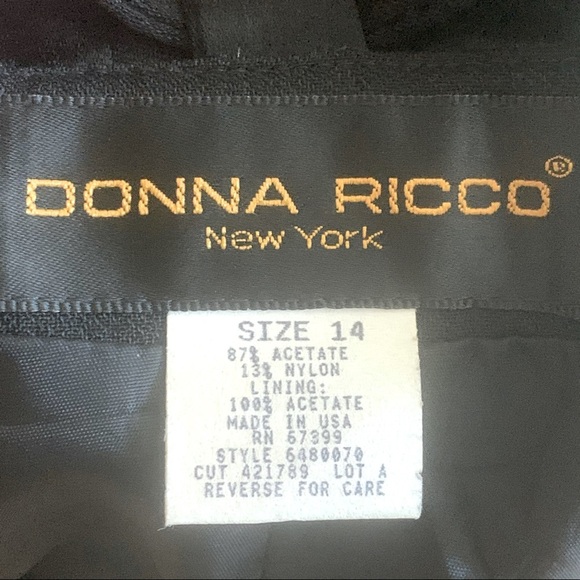 DONNA RICCO Strappy Crepe Little Black Dress Cocktail Party - Picture 3 of 14